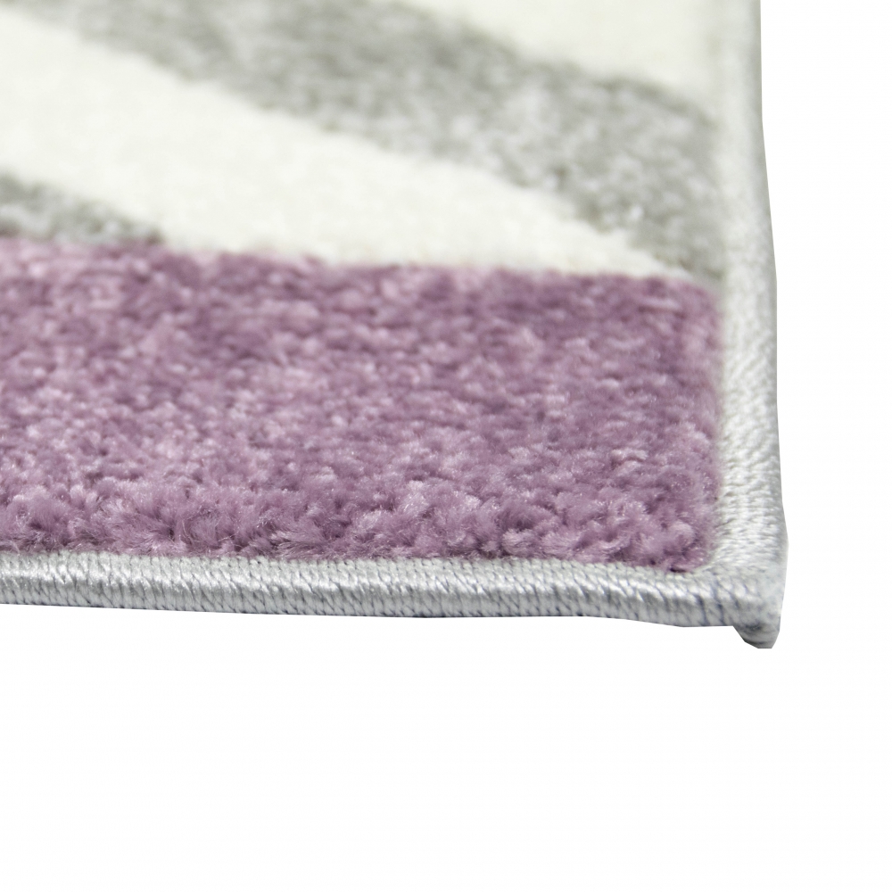Teppich Skandinavisches Design in Lila Creme Grau