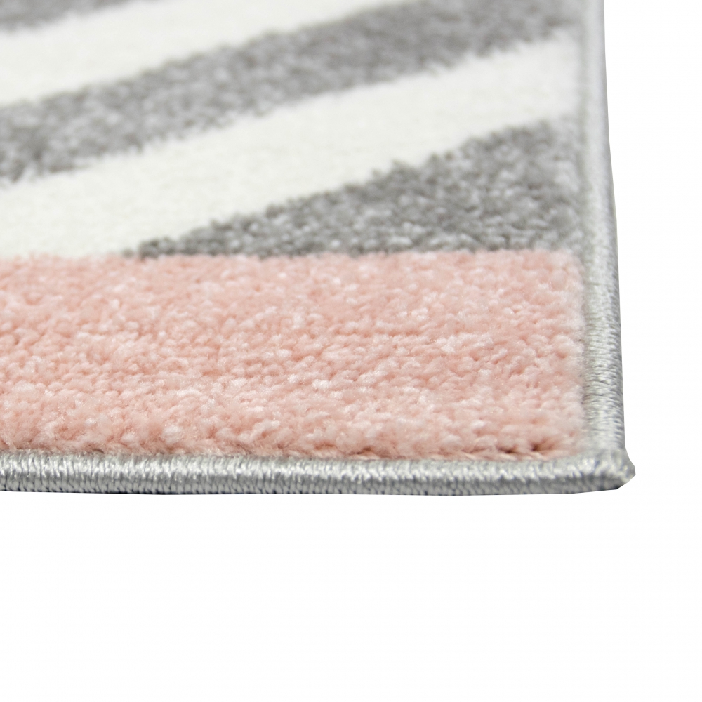 Teppich Skandinavisches Design in Rosa Creme Grau