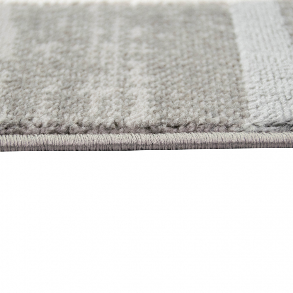 Designer Teppich in Grau Lila Blau Türkis