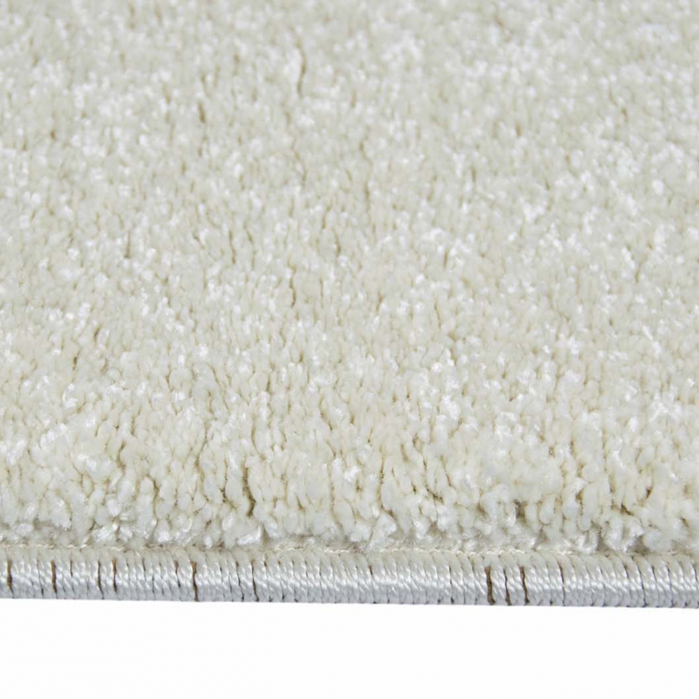 Designer Teppich Kurzflor mit Uni Design Creme