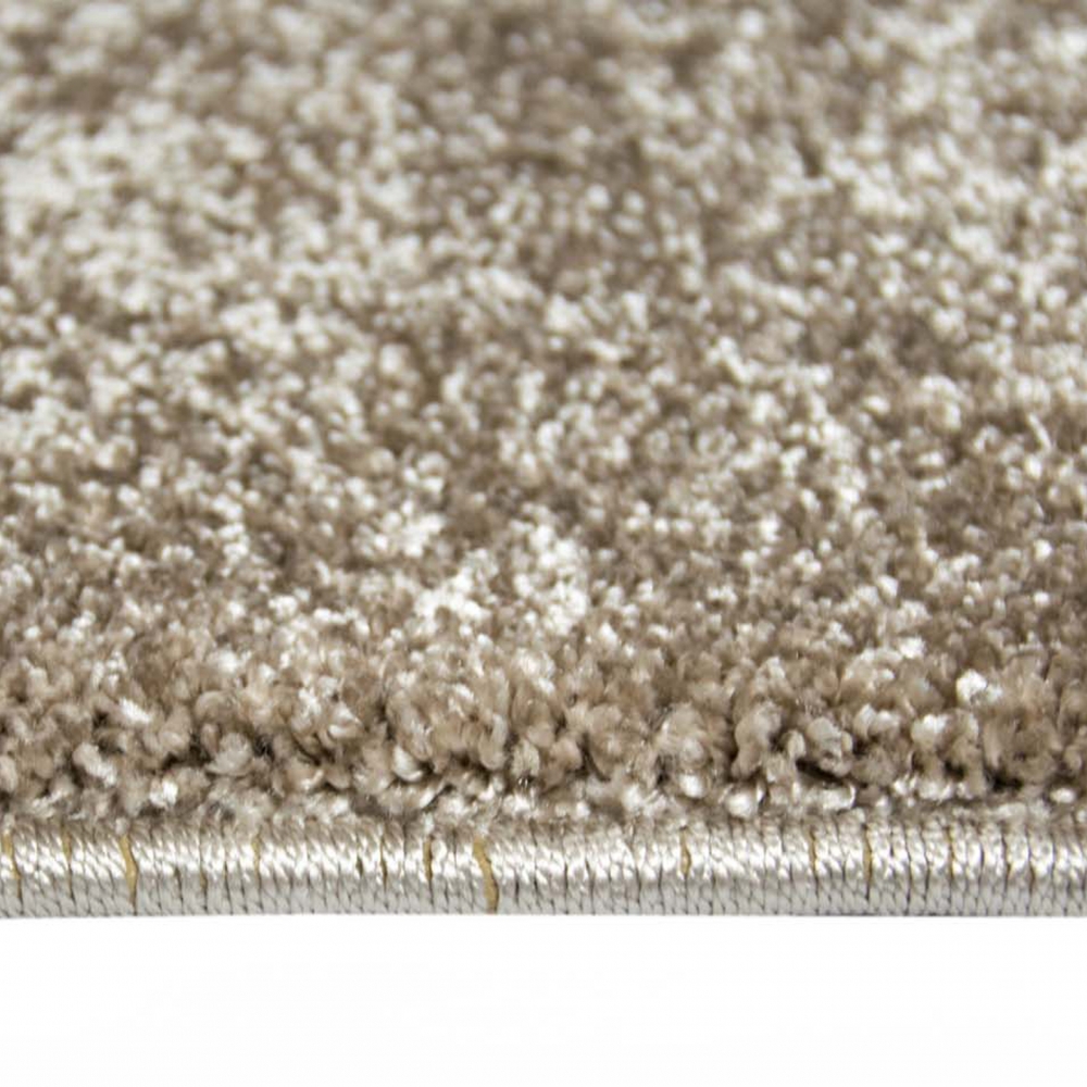 Designer Teppich Kurzflor mit Uni Design Beige