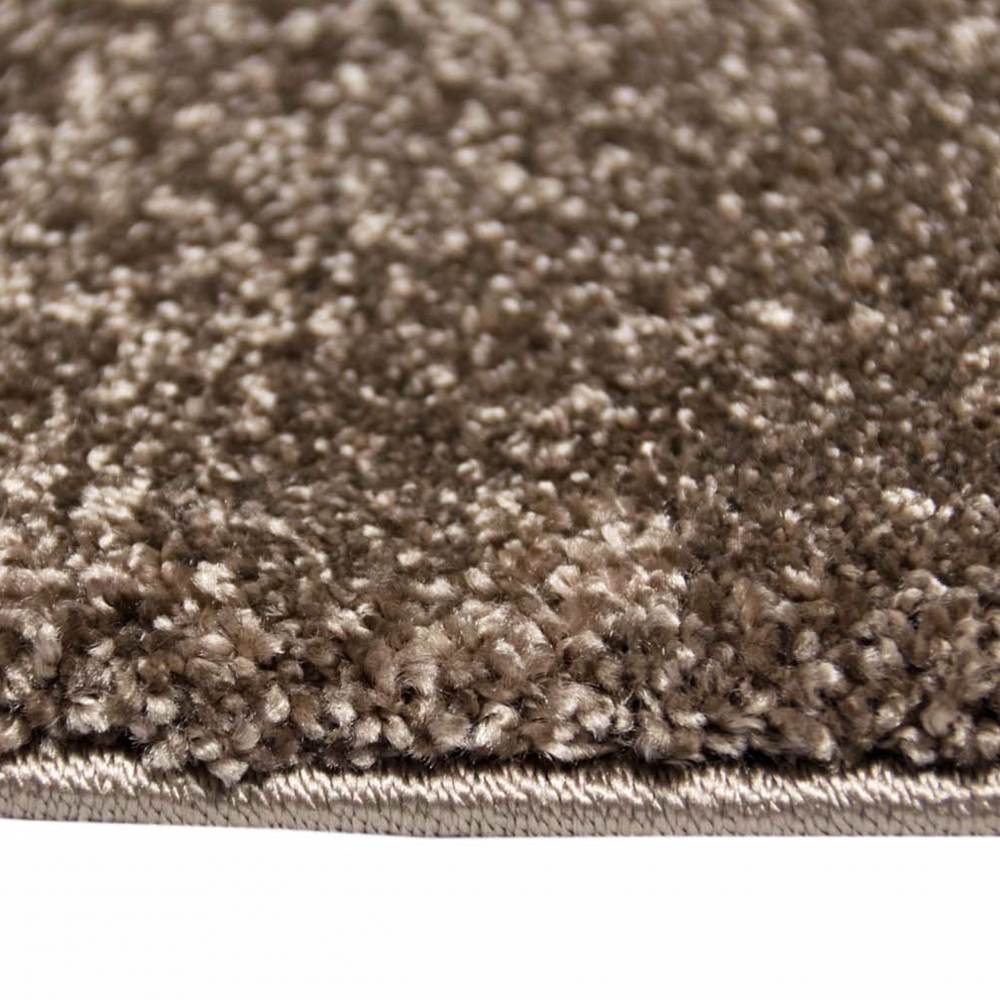 Designer Teppich Kurzflor mit Uni Design Braun