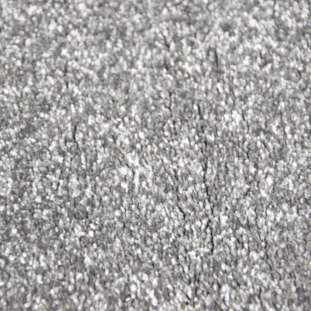 Designer Teppich Kurzflor mit Uni Design Silber