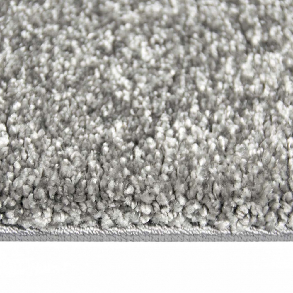 Designer Teppich Kurzflor mit Uni Design Silber
