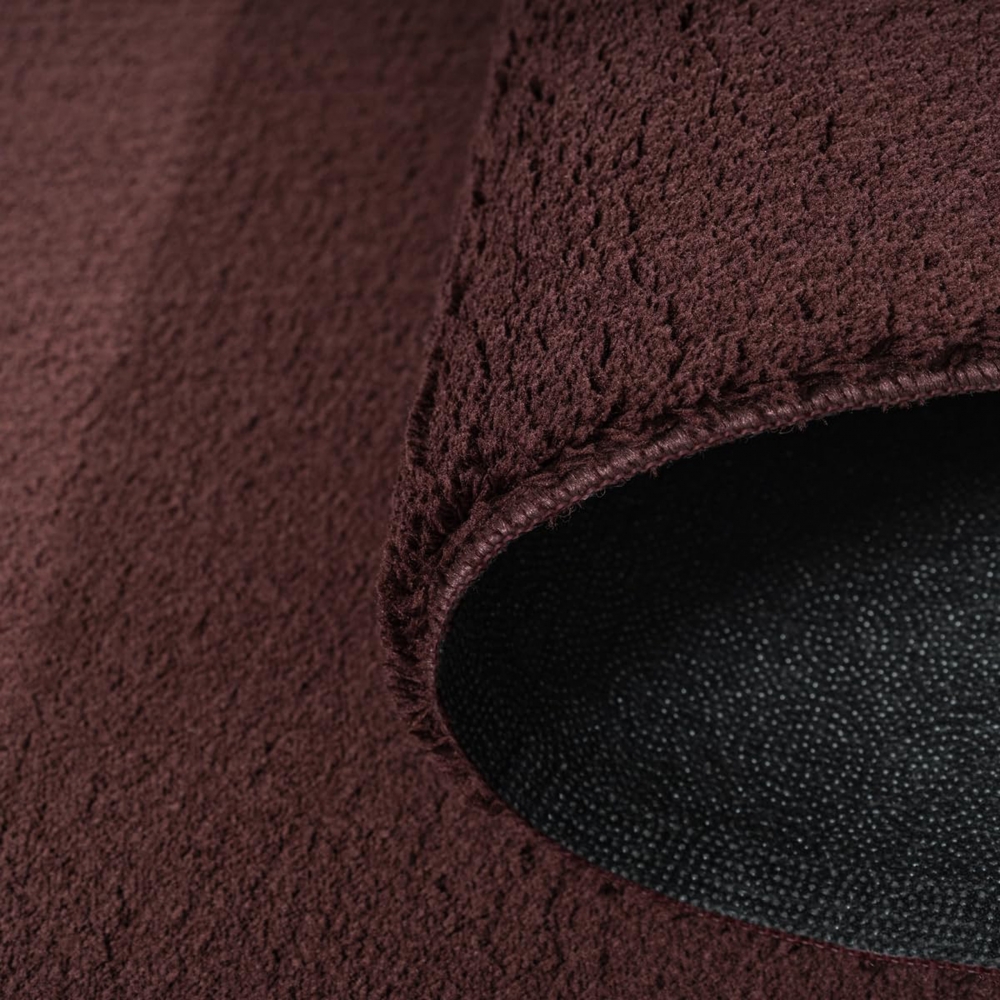 Teppich Waschbar Rutschfest in dunklem Weinrot