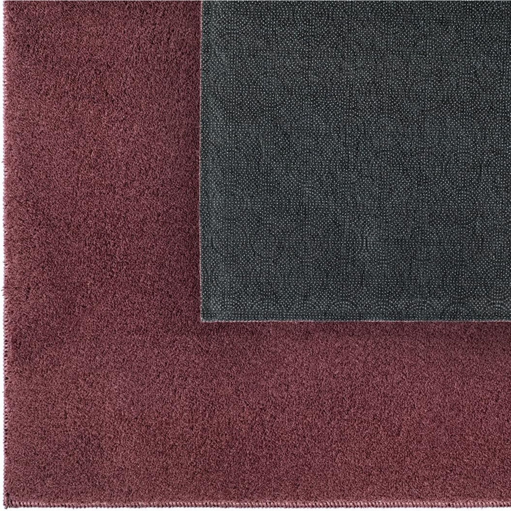 Teppich Waschbar Rutschfest in dunklem Weinrot