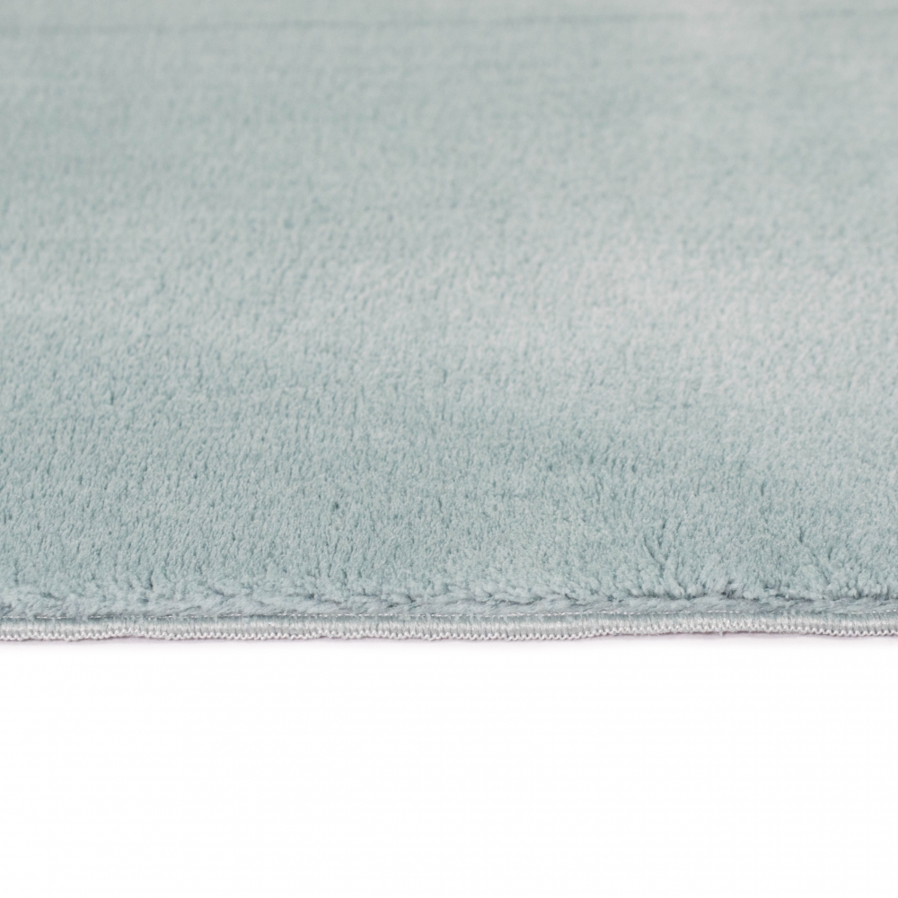 Designer Teppich Rutschfest mit runden Ecken in blau