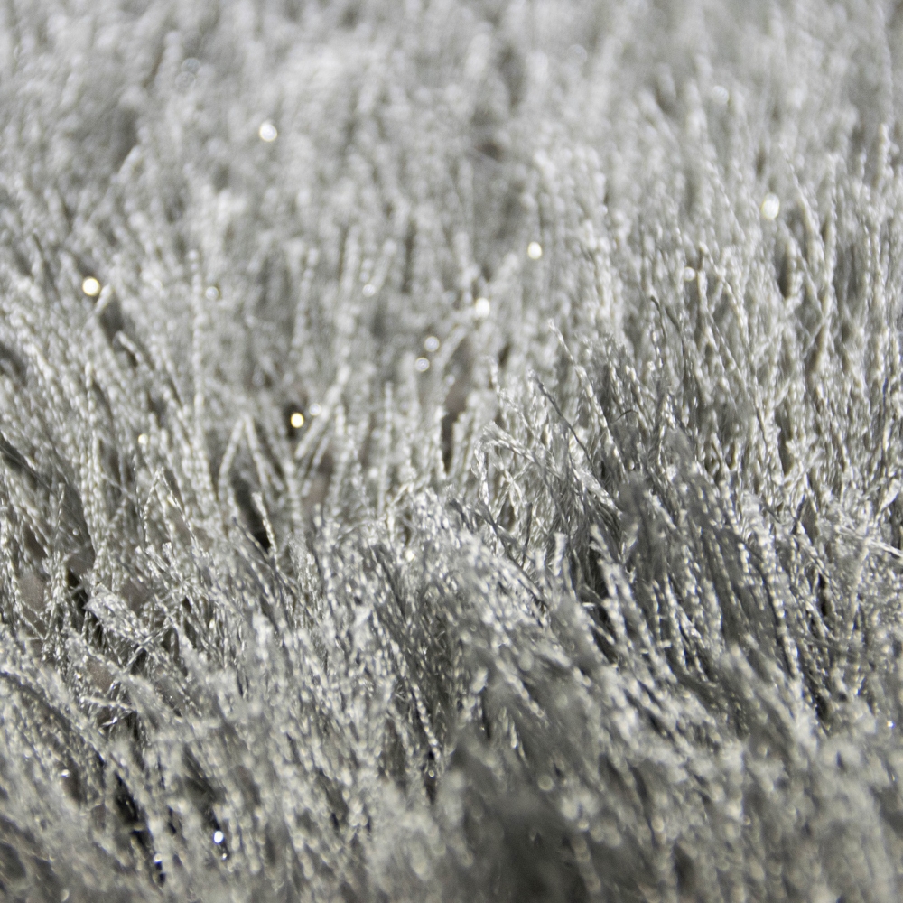 Shaggy Teppich Hochflor mit Glitzer in Grau