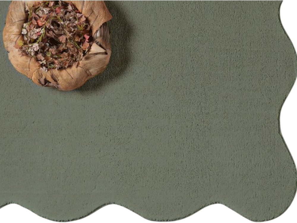 Teppich Forest Grün pflegeleicht weich moderne Wellenform