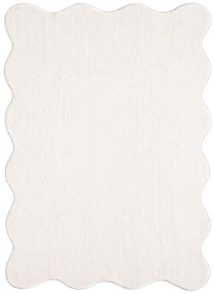Creme Teppich pflegeleicht moderne Wellenform