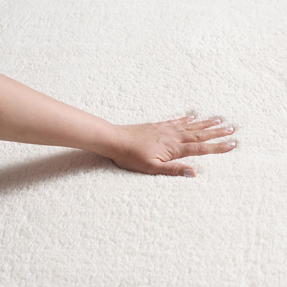 Creme Teppich pflegeleicht moderne Wellenform