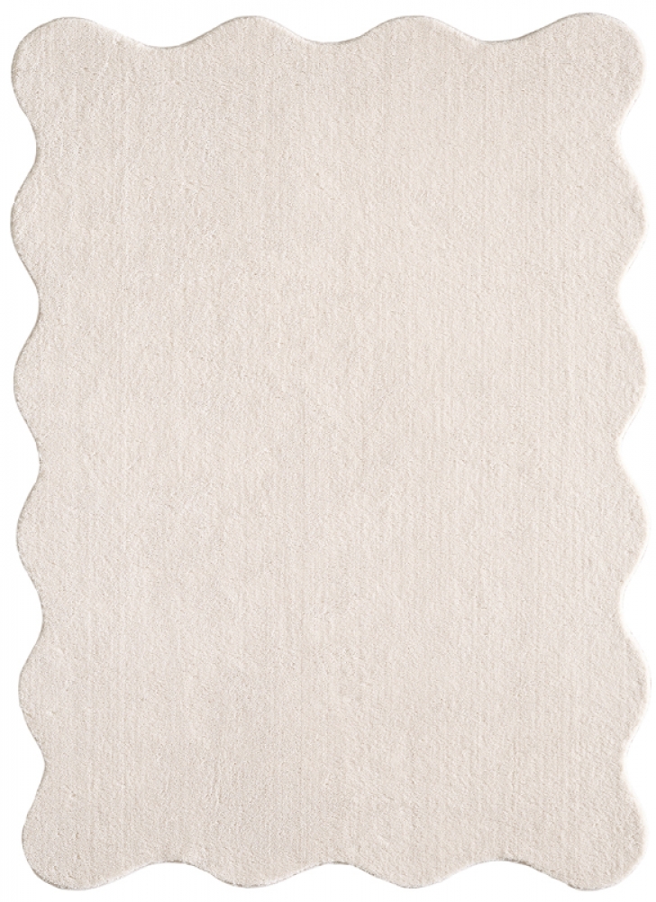 Beige Teppich pflegeleicht moderne Wellenform