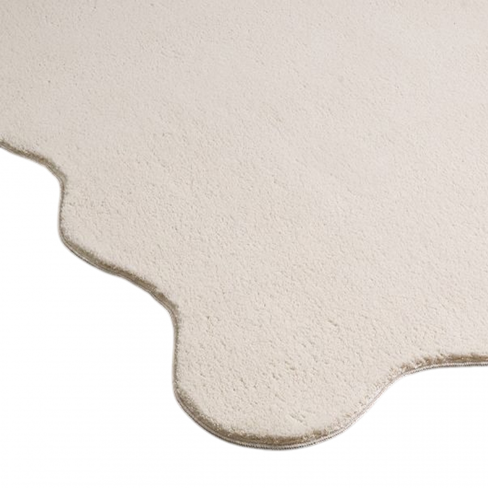Beige Teppich pflegeleicht moderne Wellenform