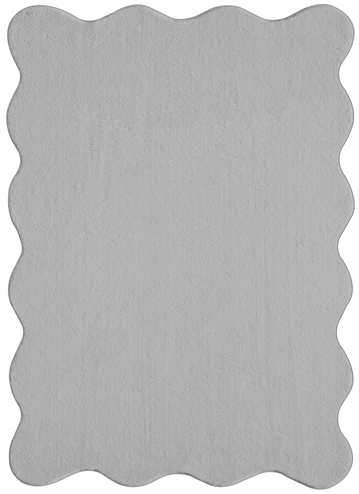 Grau Teppich pflegeleicht moderne Wellenform