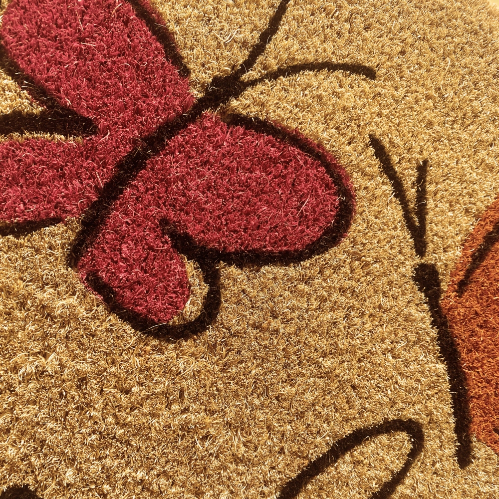 Robuster Fußabtreter mit Naturfasern • Welcome in bunt