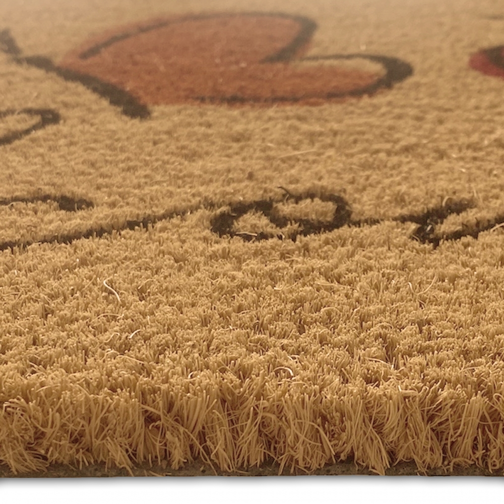 Robuster Fußabtreter mit Naturfasern • Welcome in bunt
