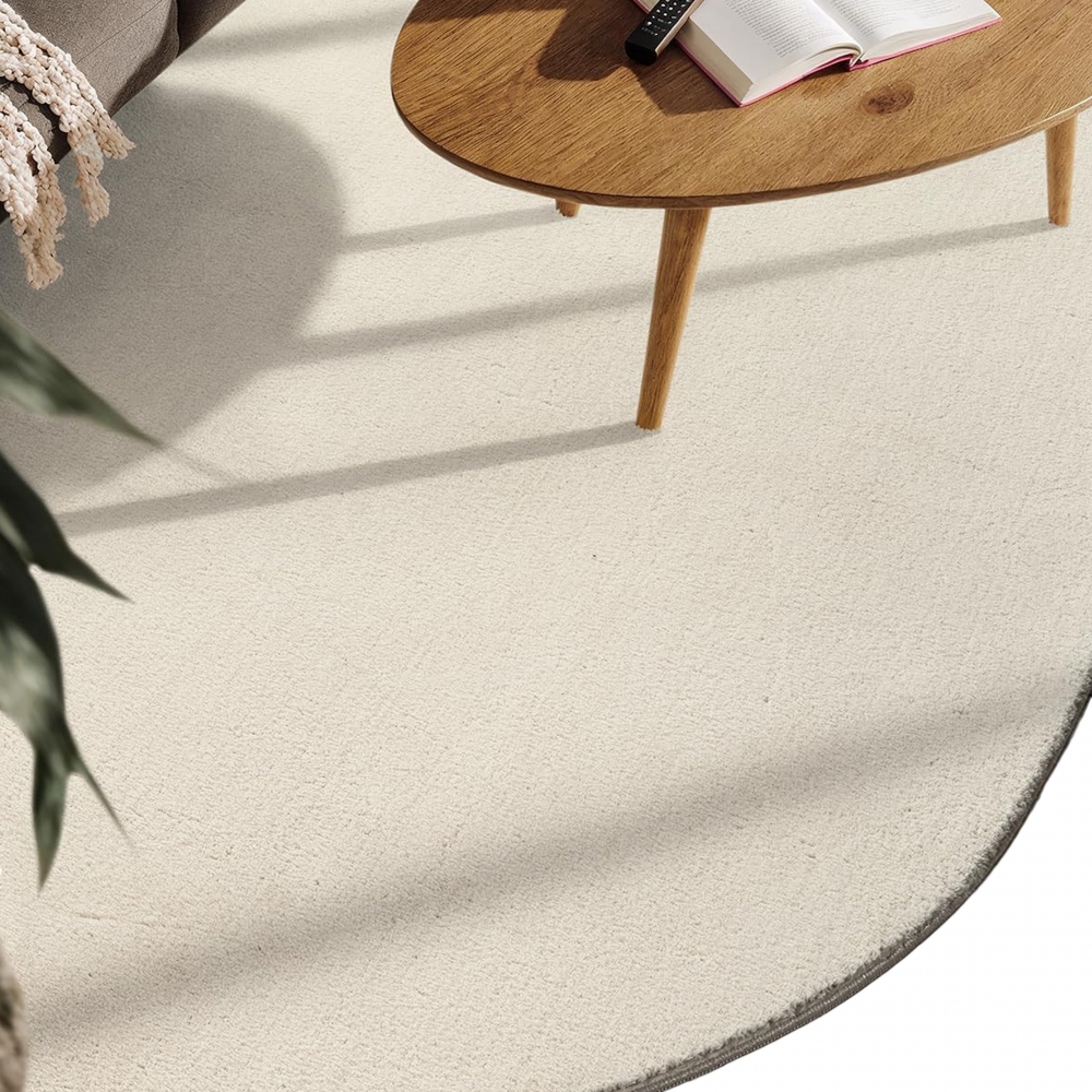 Teppich Shape in moderner Freiform rutschfest weich Beige