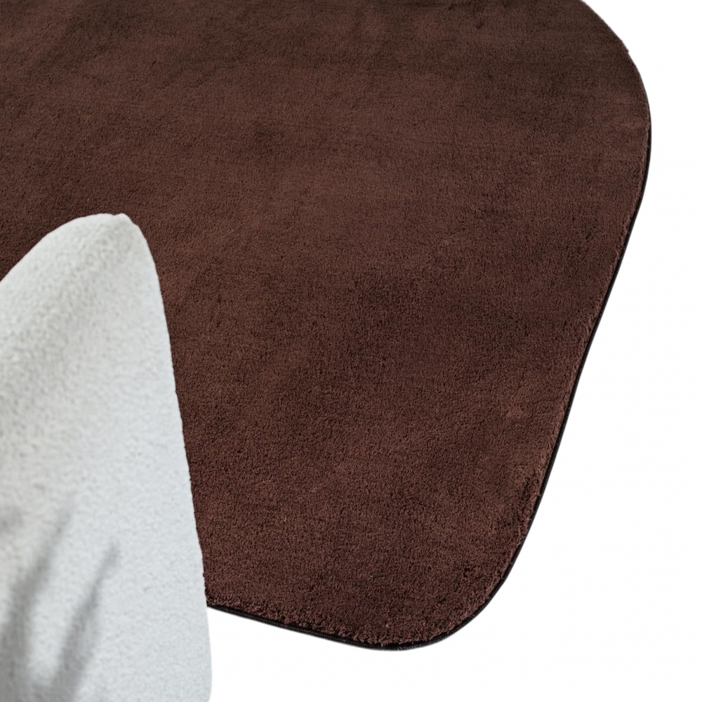 Teppich Shape in moderner Freiform rutschfest weich Braun