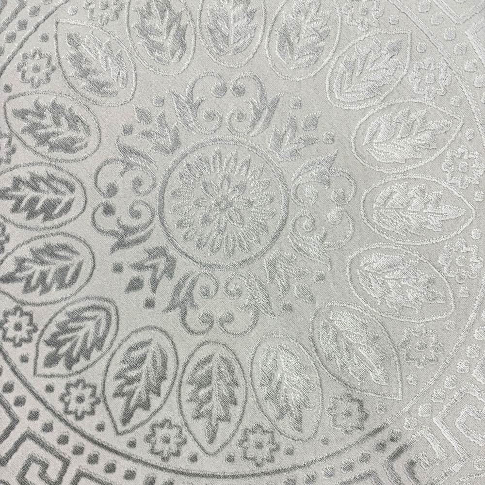 Glänzender Designer Teppich mit Orientalischem Muster in grau anthrazit