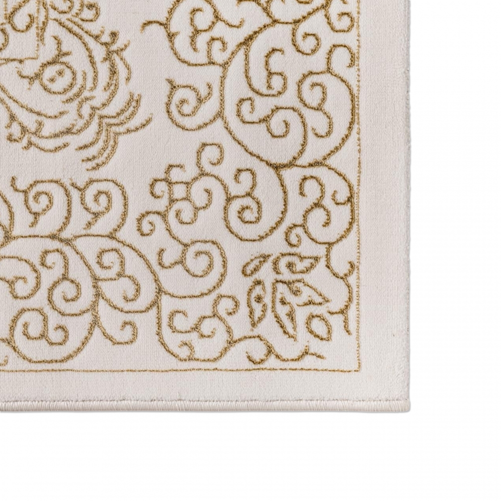 Teppich Creme Gold Muster pflegeleicht