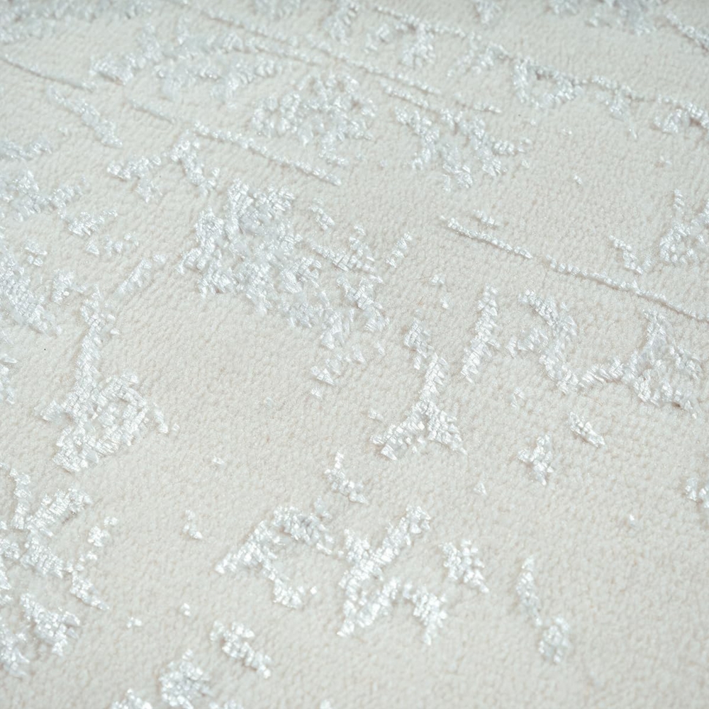 Teppich Creme mit Ornament Muster pflegeleicht Wohnbereich