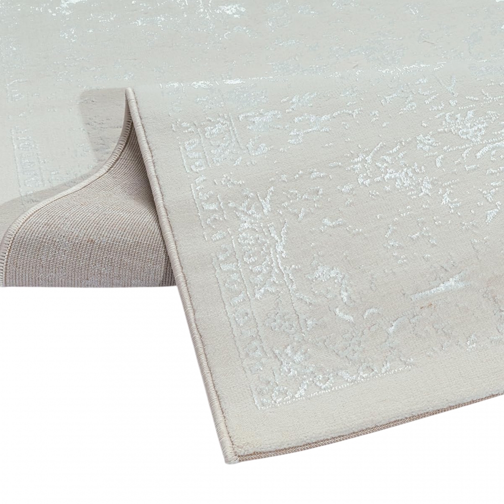 Teppich Creme mit Ornament Muster pflegeleicht Wohnbereich