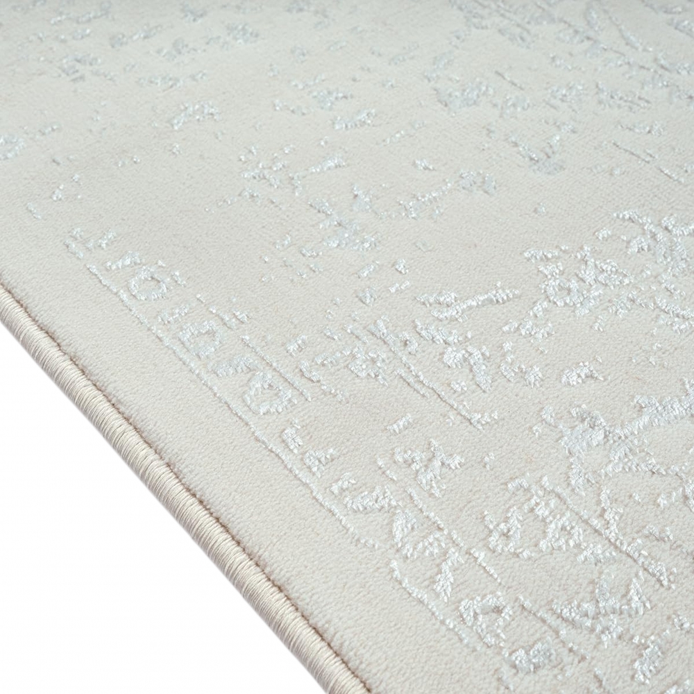 Teppich Creme mit Ornament Muster pflegeleicht Wohnbereich