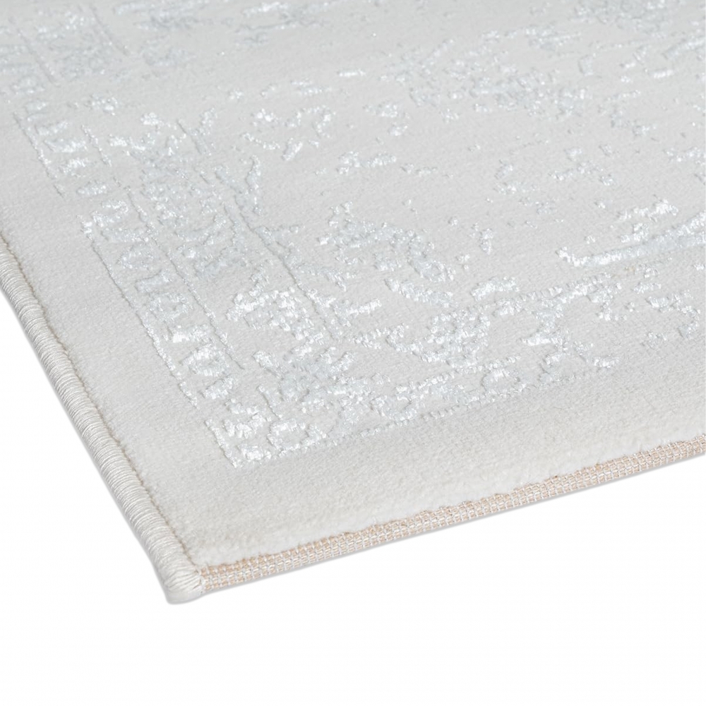 Teppich Creme mit Ornament Muster pflegeleicht Wohnbereich