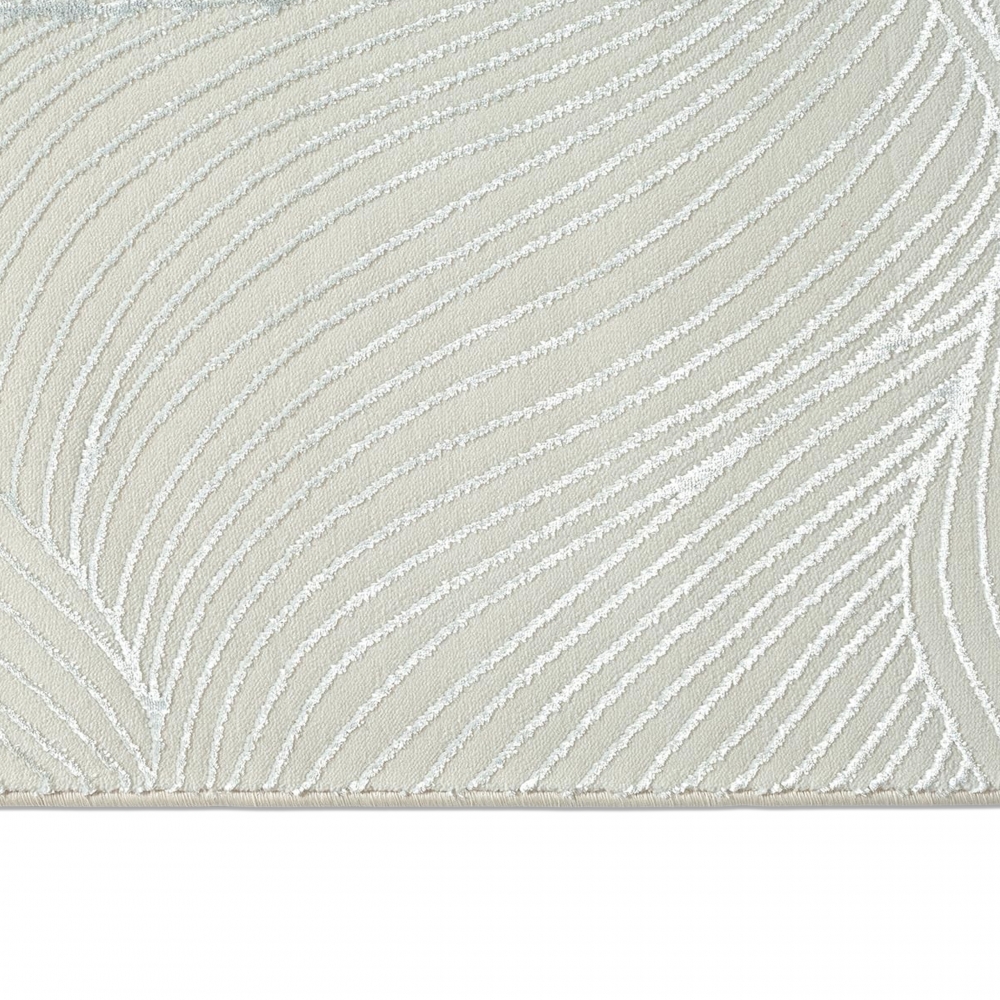 Teppich Creme mit Struktur Muster pflegeleicht