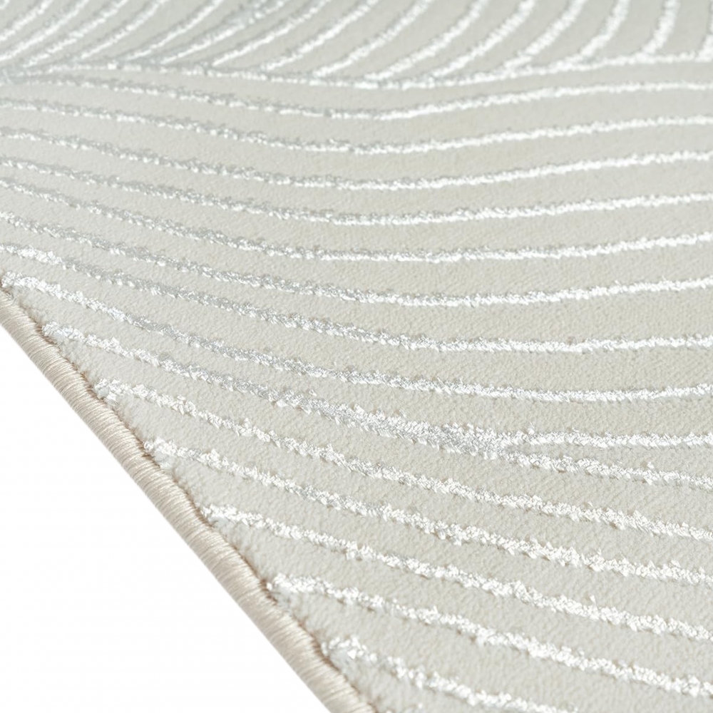 Teppich Creme mit Struktur Muster pflegeleicht