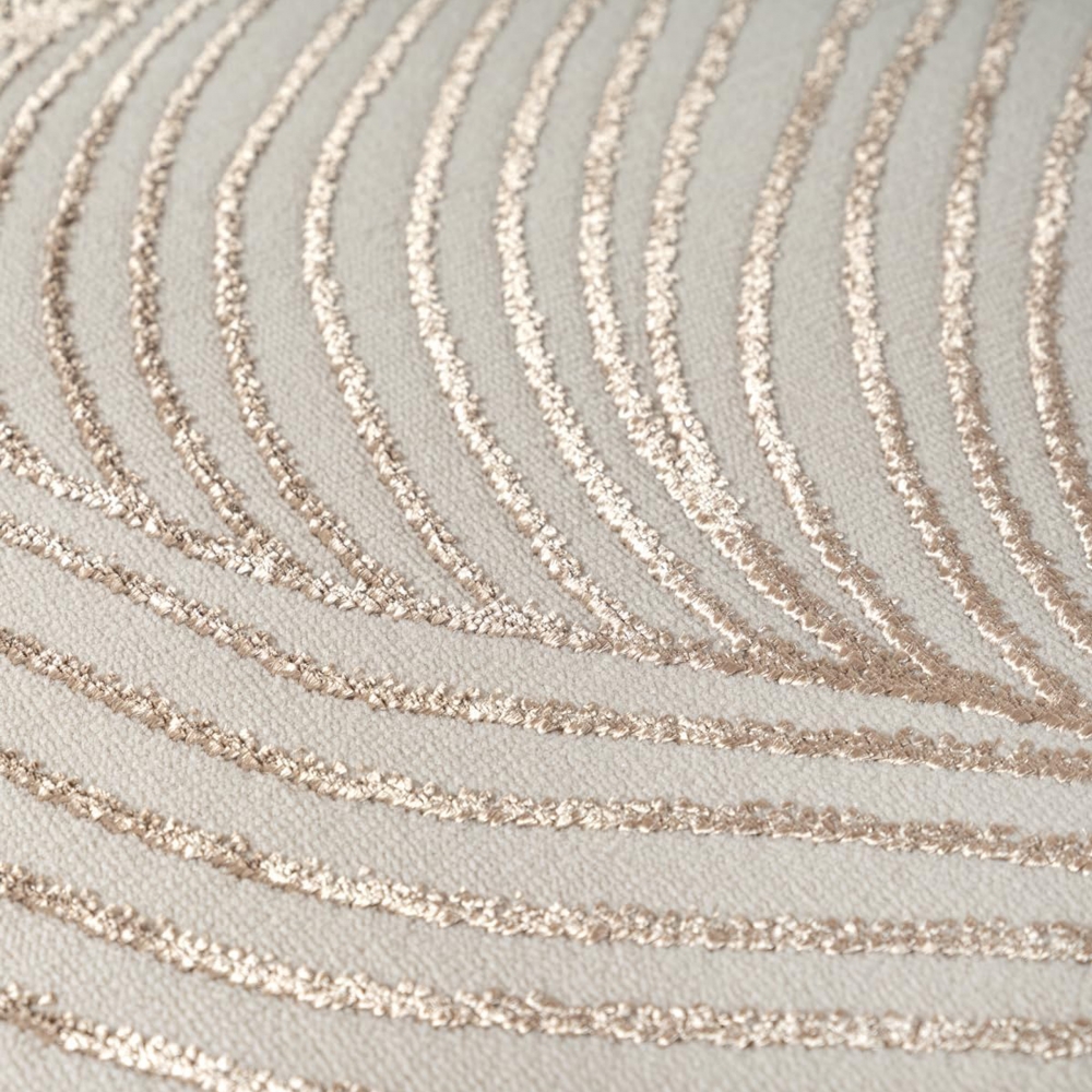 Teppich Creme modern pflegeleicht weich mit Wellenstruktur