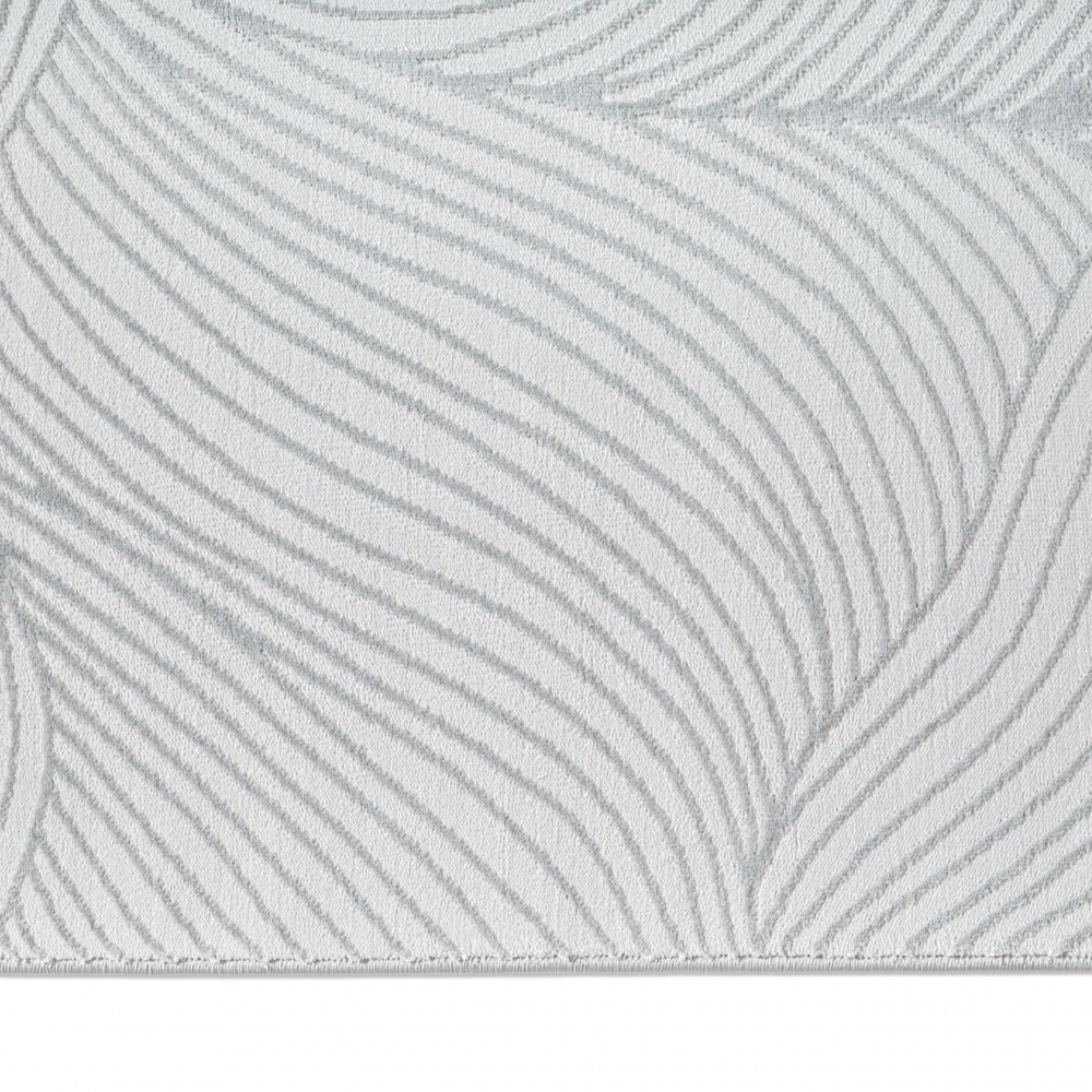 Teppich Silber modern weich pflegeleicht mit Wellenstruktur