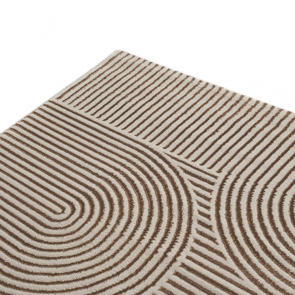 Teppich Beige Muster pflegeleicht modern