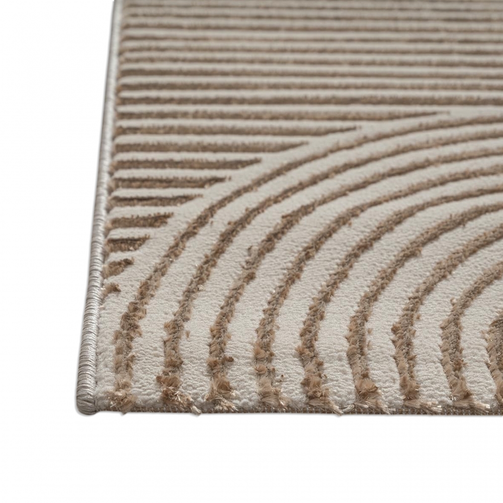 Teppich Beige Muster pflegeleicht modern