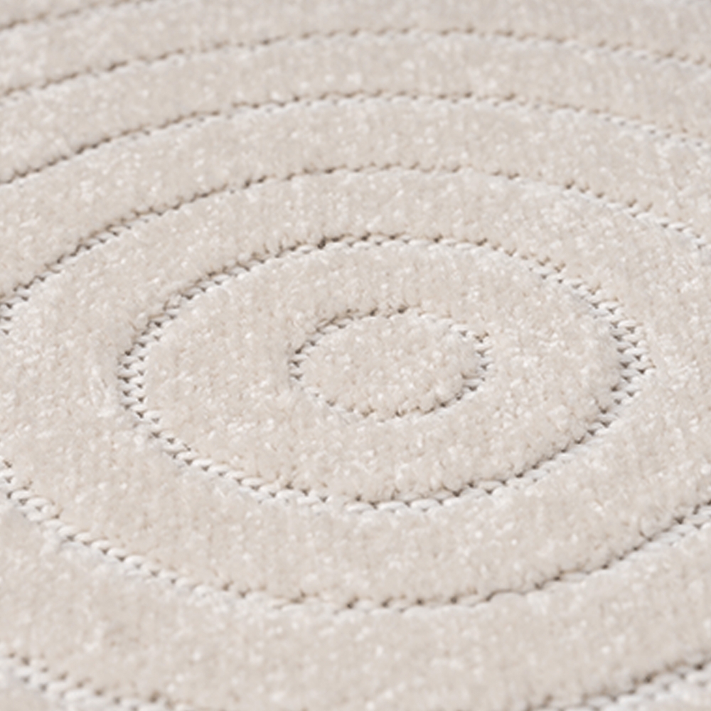Outdoor Teppich Beige rund robust pflegeleicht vielseitig einsetzbar