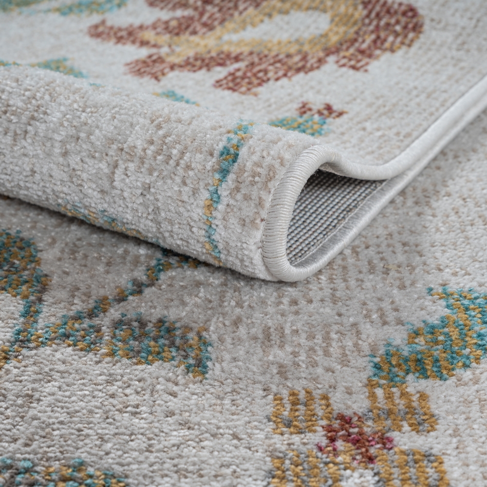 Outdoor-Teppich Blumenmuster Wohnzimmer Terrasse creme, multi