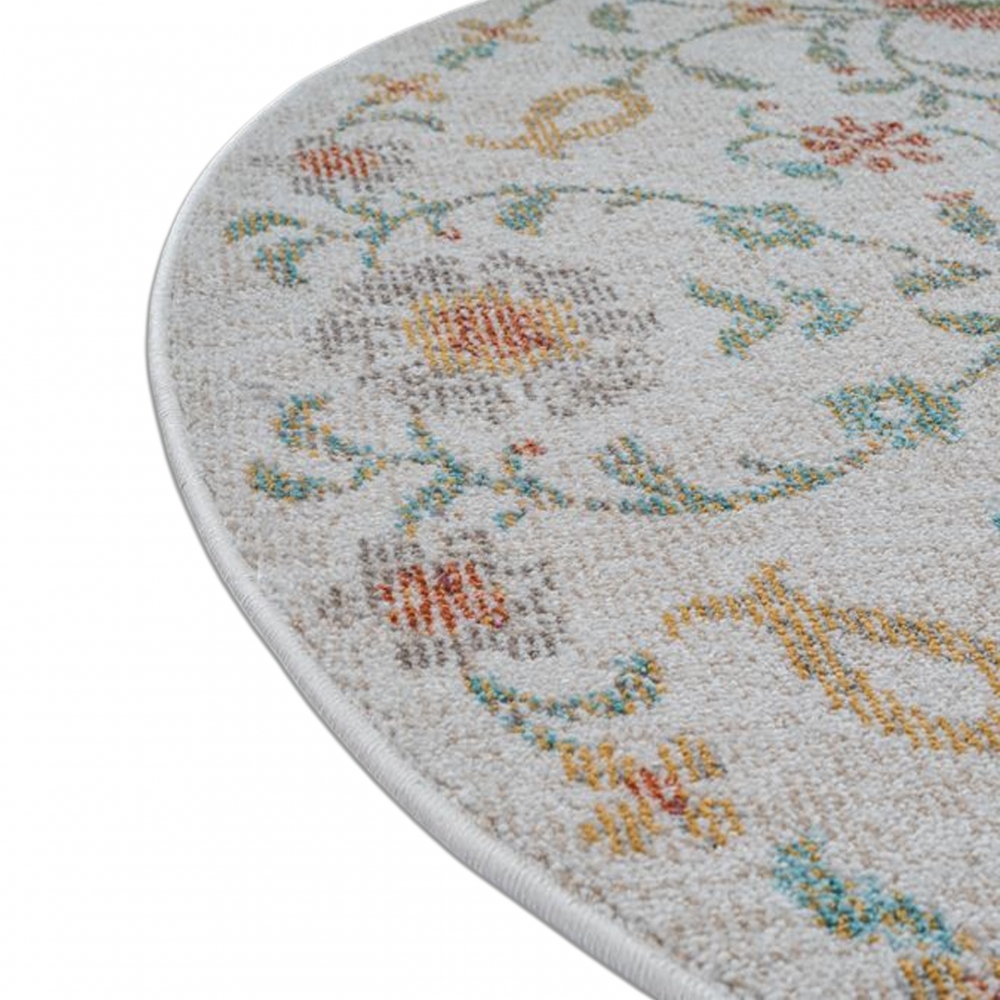 Outdoor-Teppich Blumenmuster Wohnzimmer Terrasse creme, multi