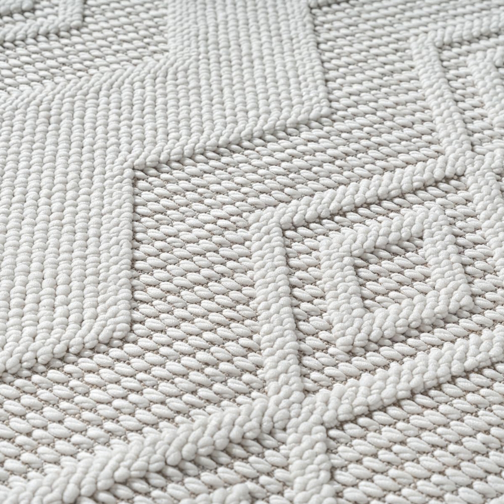 Pflegeleichter Teppich mit strukturierter Loop-Optik Creme