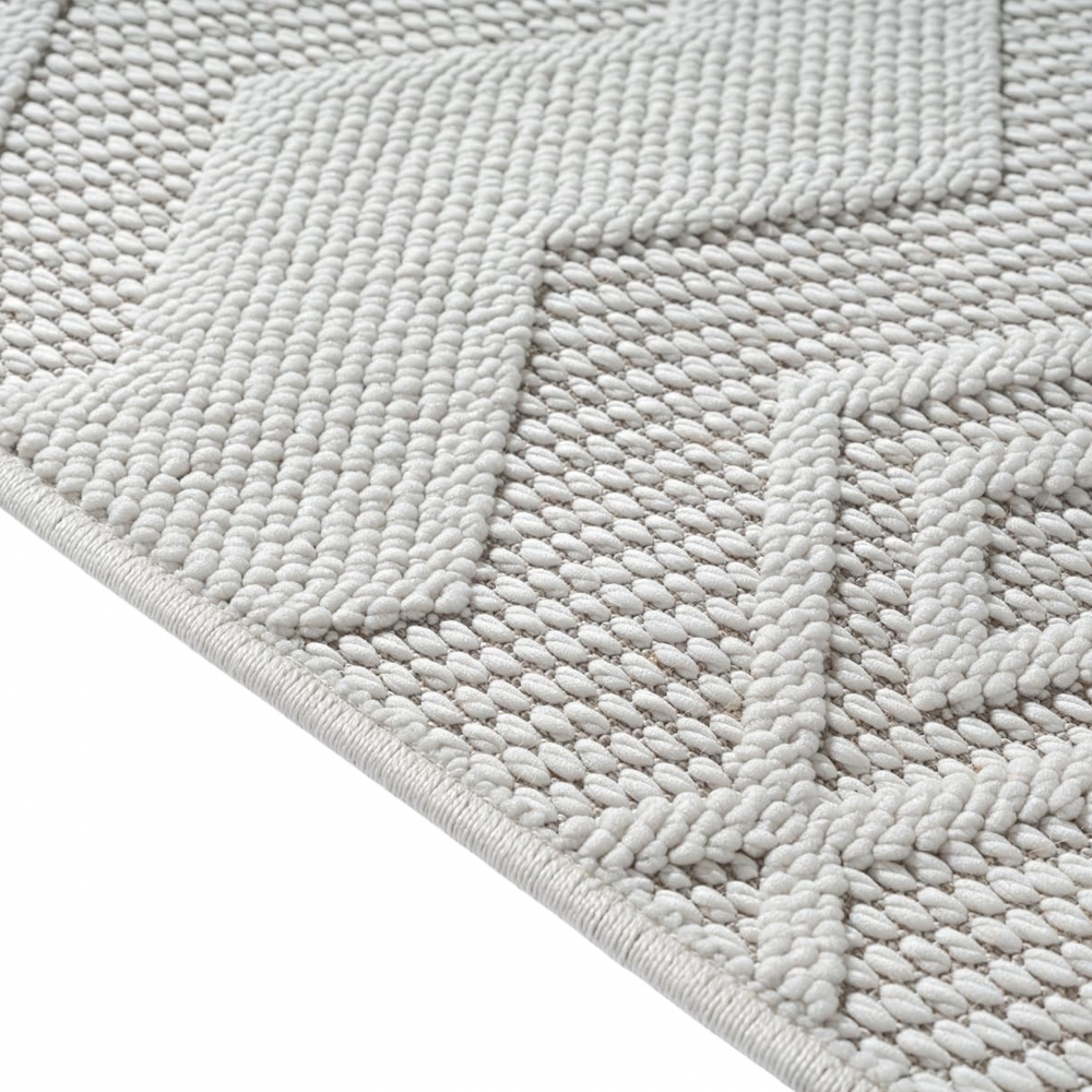Pflegeleichter Teppich mit strukturierter Loop-Optik Creme