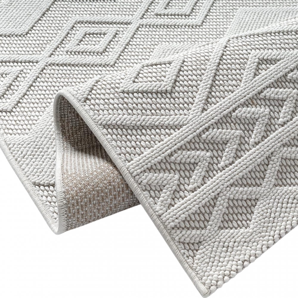 Pflegeleichter Teppich mit strukturierter Loop-Optik Creme