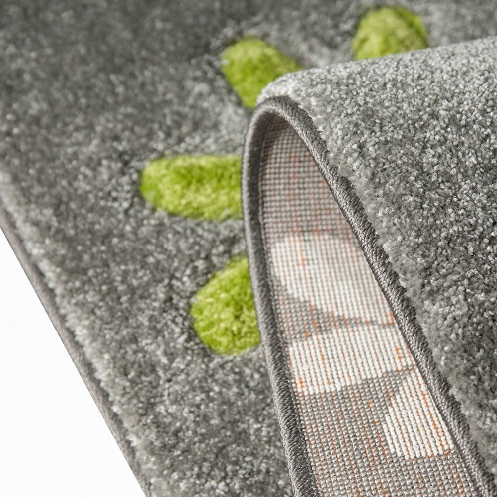 Kinderteppich Schmetterling Design Grau Rot Grün Schwarz Weiss