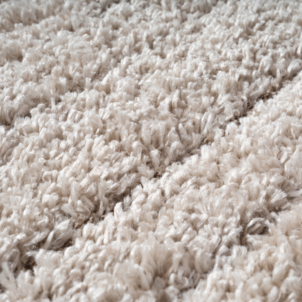 Praktischer Teppich Beige Linienmuster pflegeleicht für Wohnbereiche