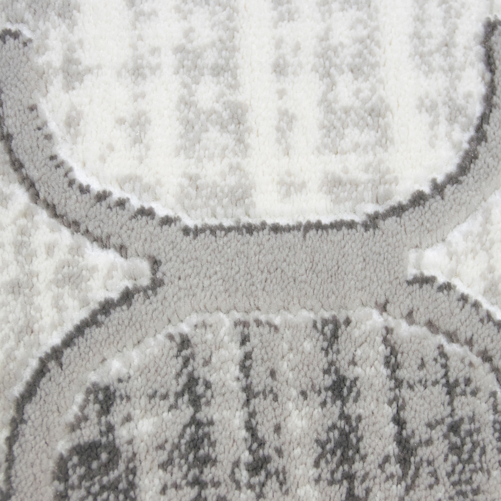 Designer Teppich Marokkanisches Muster in Grau Beige