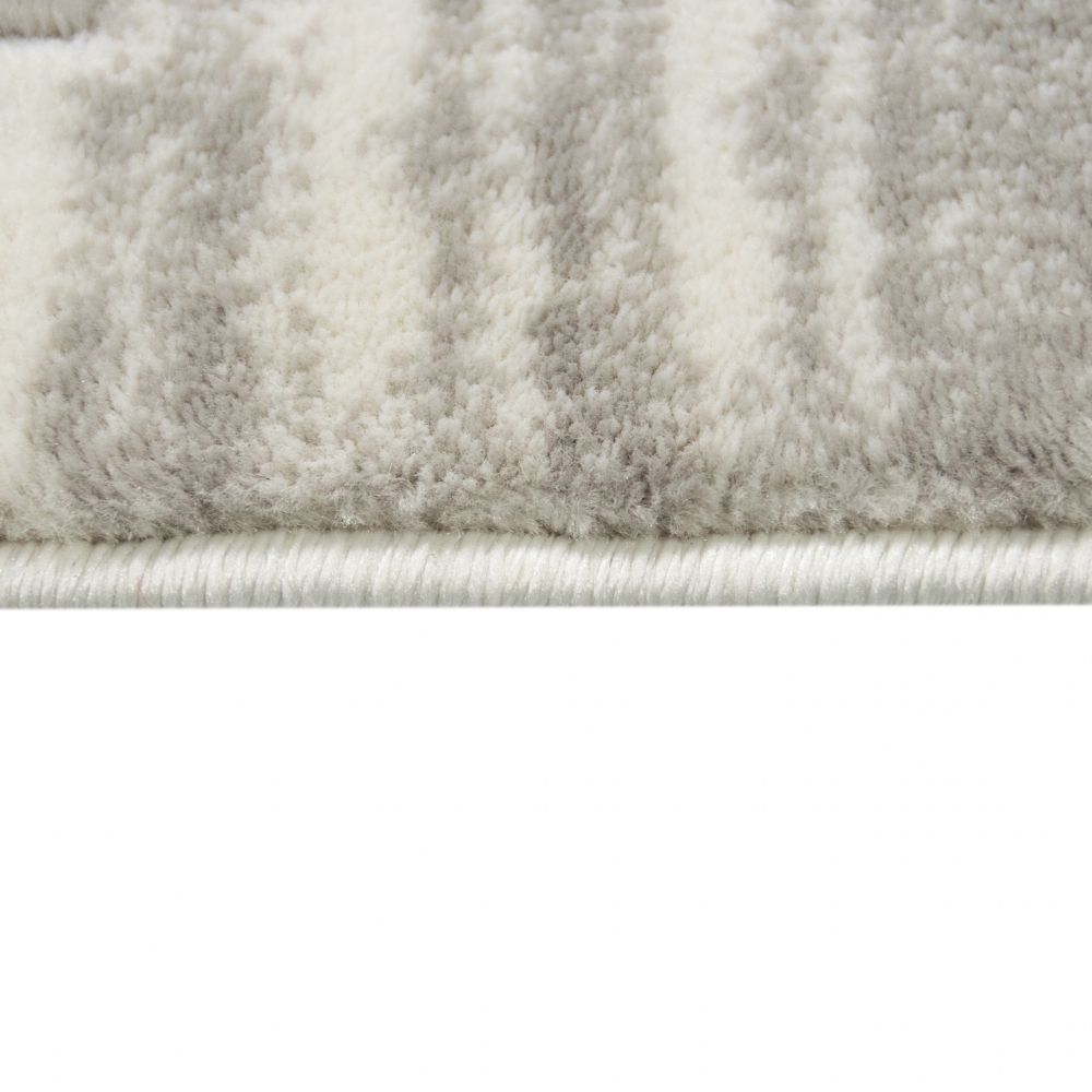 Designer Teppich Marokkanisches Muster in Grau Beige