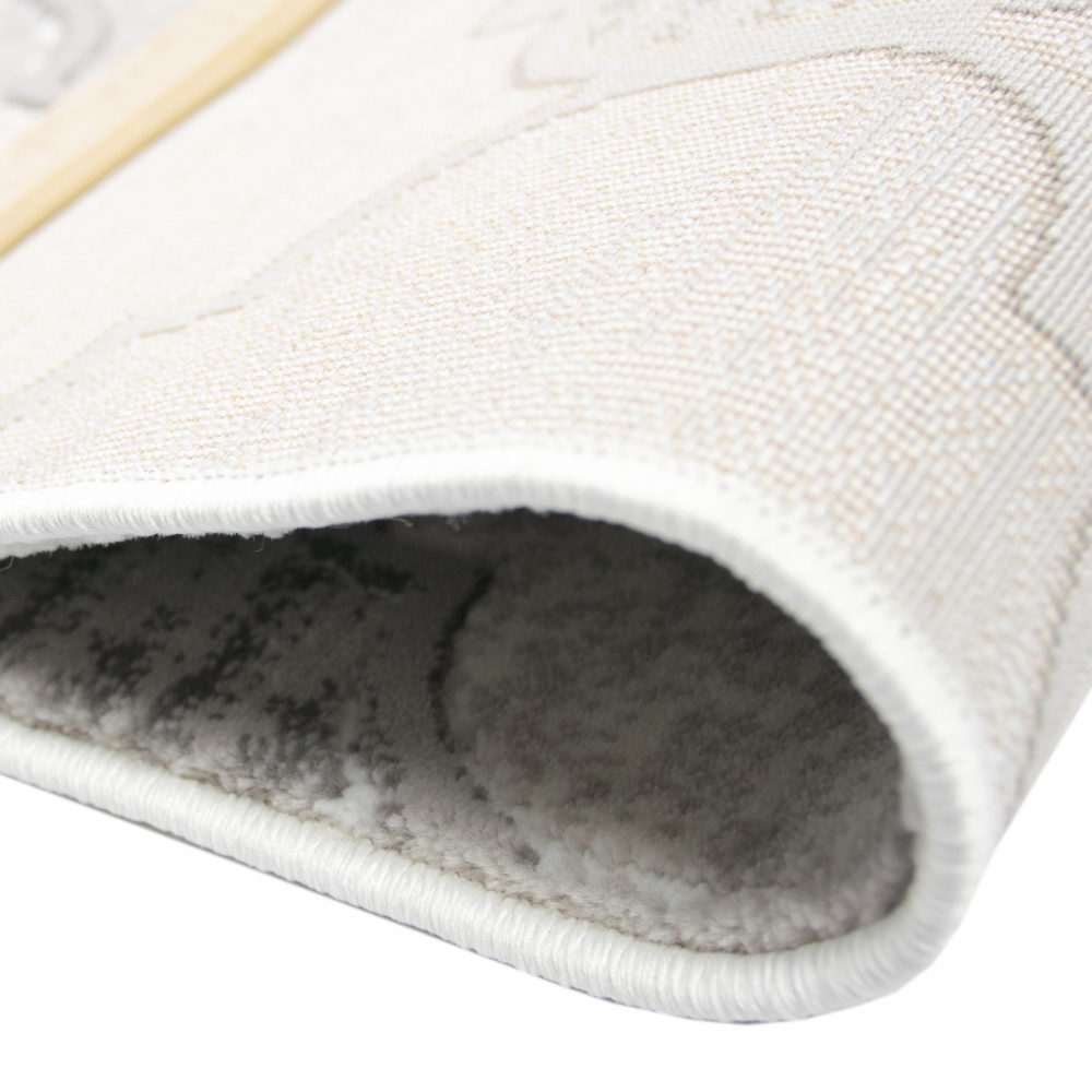 Designer Teppich Marokkanisches Muster in Grau Beige