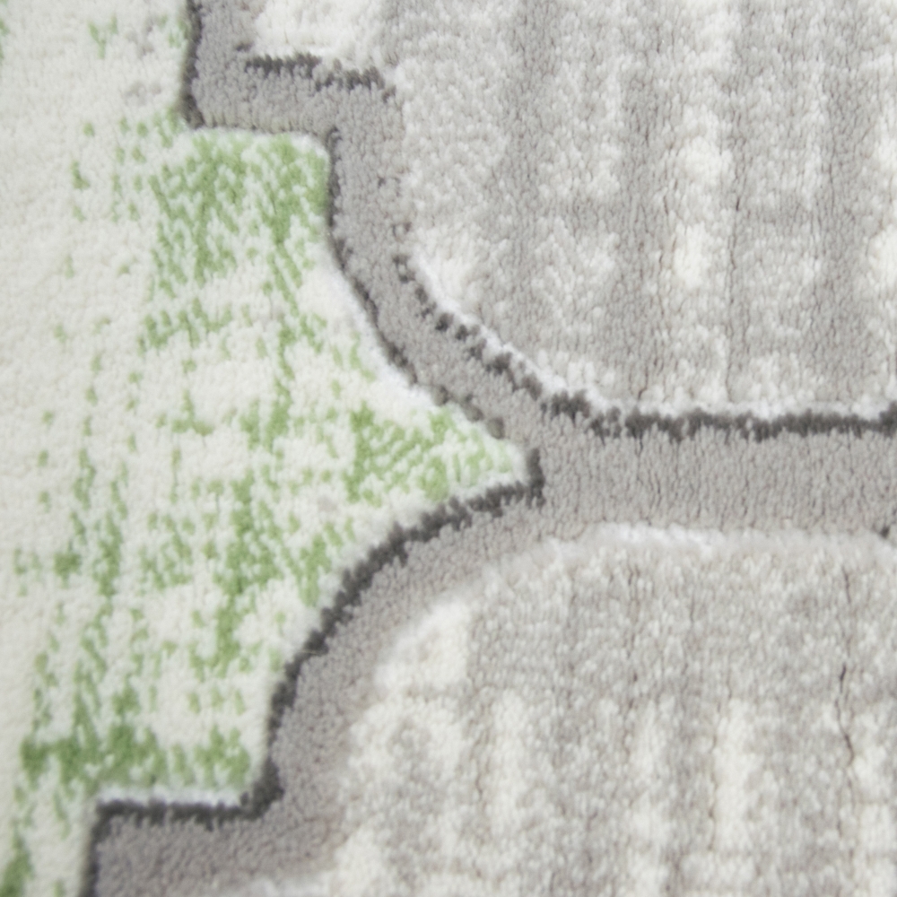 Designer Teppich Marokkanisches Muster in Grau Lila Senfgelb