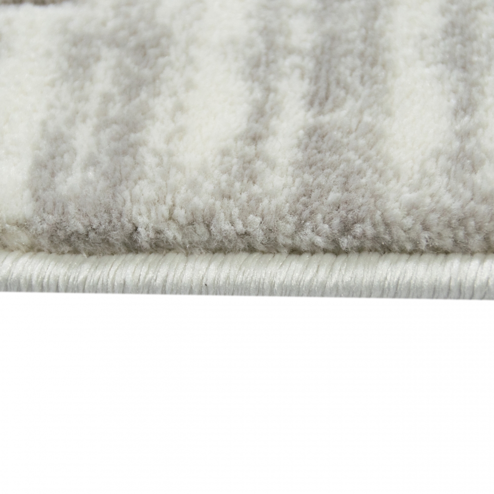 Designer Teppich Marokkanisches Muster in Grau Lila Senfgelb