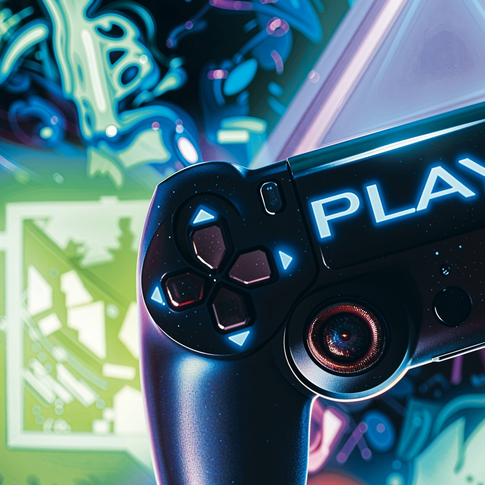 Gaming-Teppich mit Controller