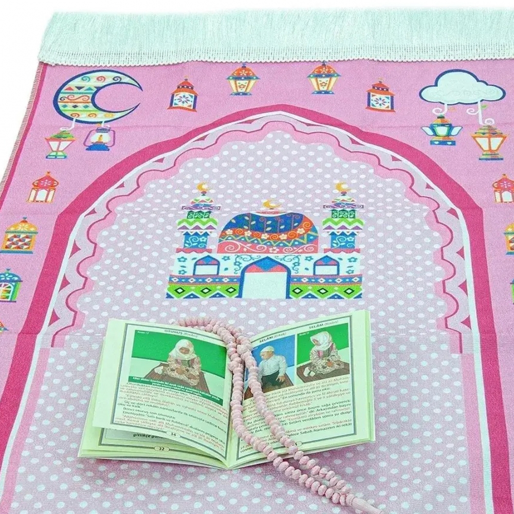 Kinder Gebetsset Rosa mit beigem Gebetskleid und Lernbuch