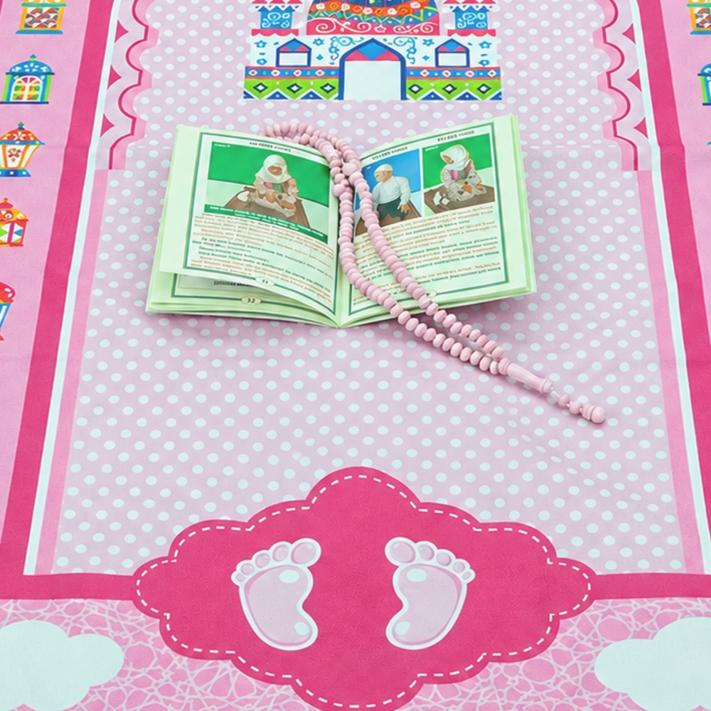 Kinder Gebetsset Rosa mit beigem Gebetskleid und Lernbuch